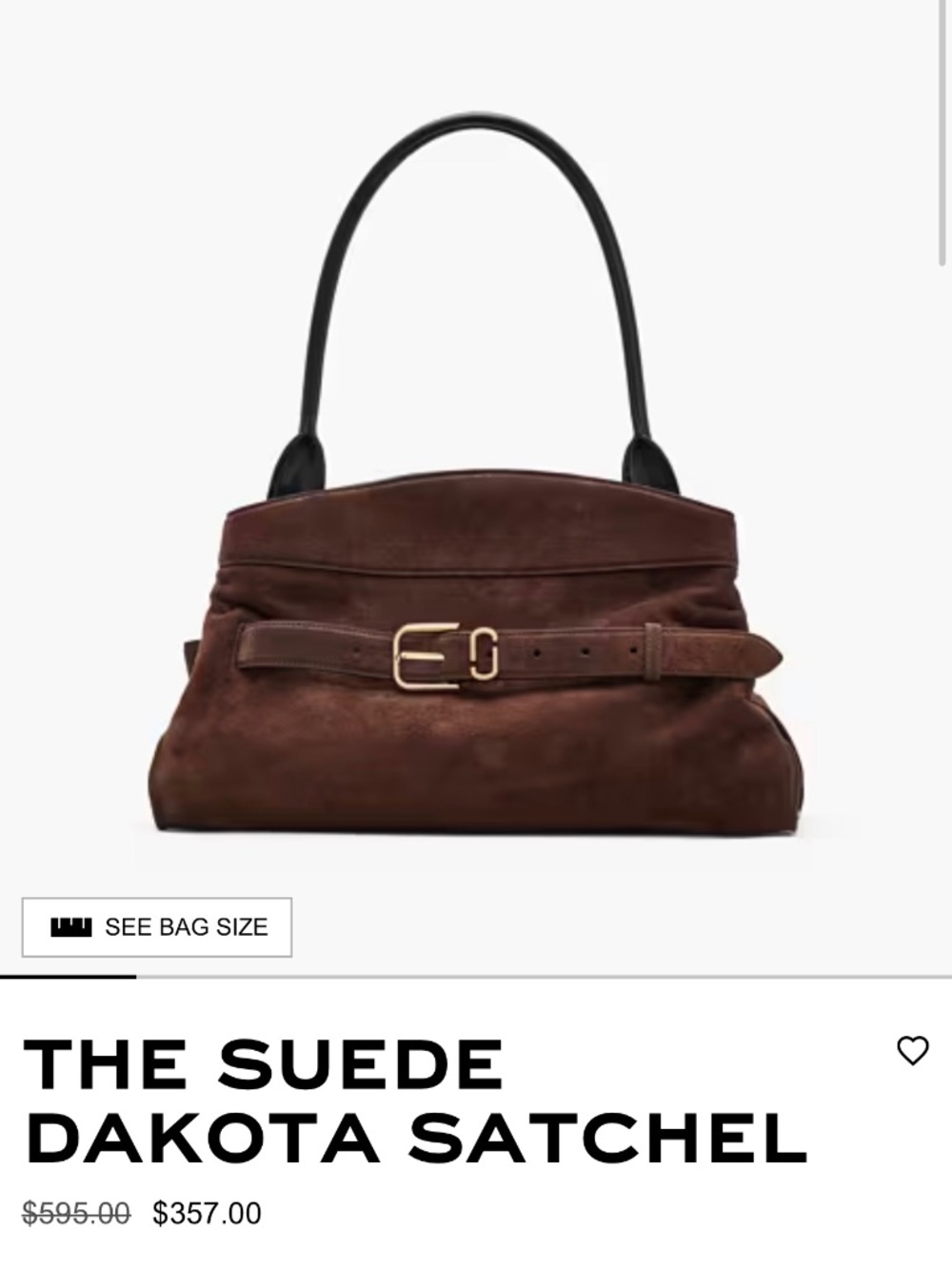Marc Jacobs The Suede Dakota Satchel